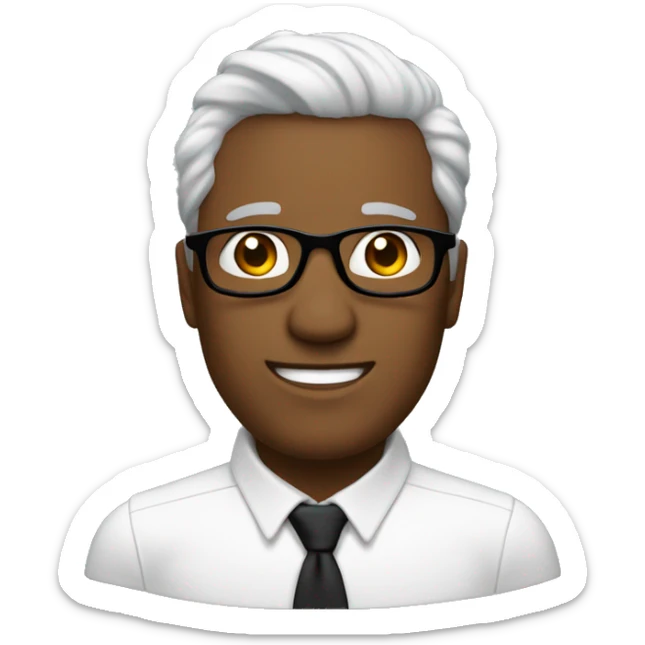 Homme avec des lunettes, peau très blanche, imberbe et les cheveux noirs sticker