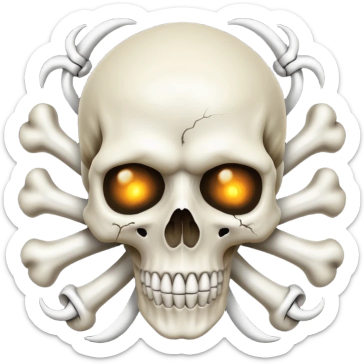 a poisonous cloud of gas, dark swamp color, with an image of a skull and two crossed bones behind the skull sticker