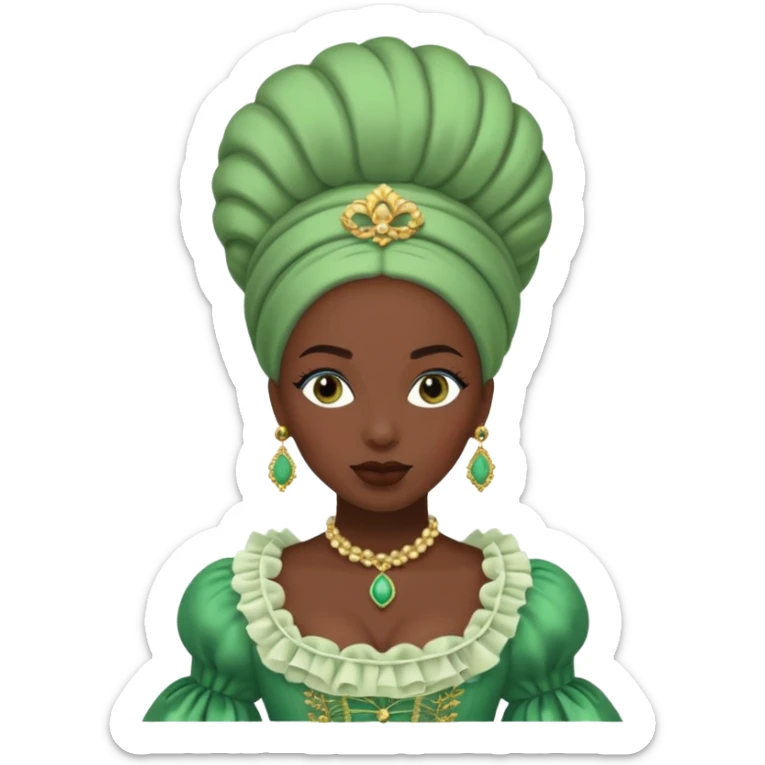 marie Antoinette green fashion dark skinned woman sticker
