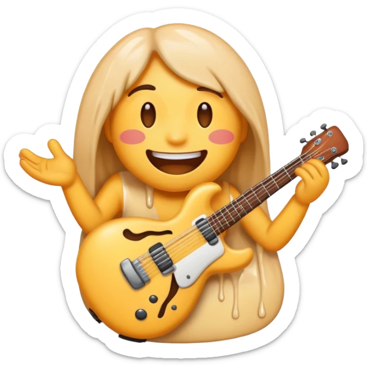 Can you generate one emoji that is enjoying rock live music, feeling like on a therapy, melting from the sounds sticker