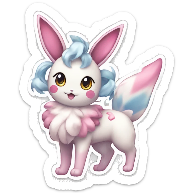 Kawaii Gorgeous Beautiful Shiny Sparkly Sylveon-Pokémon full body sticker sticker