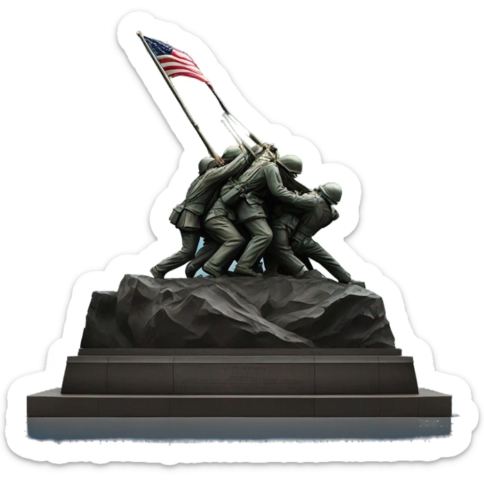 realistic portrait of the Iwo Jima memorial at night  sticker