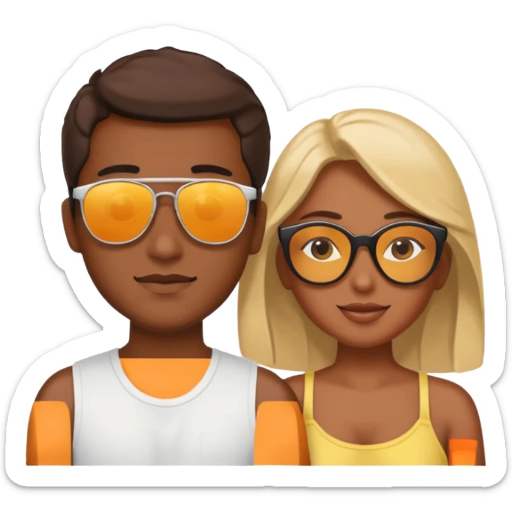 quiero que pongas ubna apreja morena tomando el sol y relajados sticker