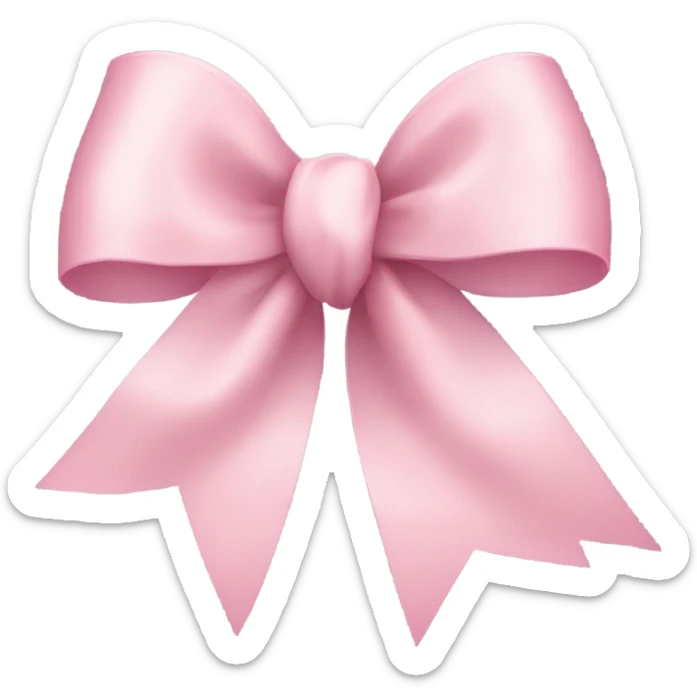 light pink ribbon bow sticker