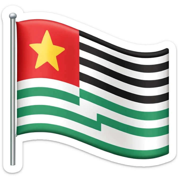 I want a flag as a emoji its made by three colours white green and black sticker