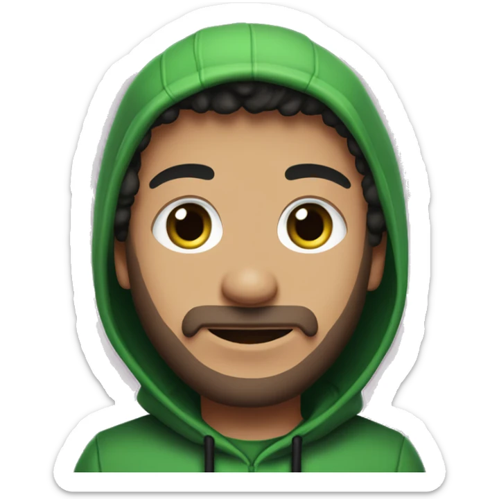 Pixel Fitzroy (Gaming): 	•	Style: Cozy, oversized hoodie, vibrant green and pink colors. Big streaming microphone. 	•	Voice: Australian accent. 	•	Personality: Casual, friendly, relatable. sticker