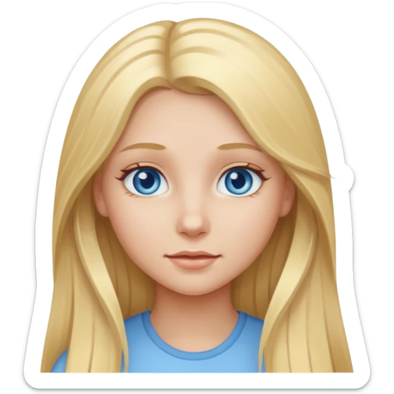 girl with long blonde hair and light blue eyes sticker