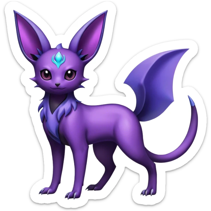 Shiny Dark Ethereal Noibat-Espeon-Umbreon-Nidorino-fusion-hybrid full body sticker