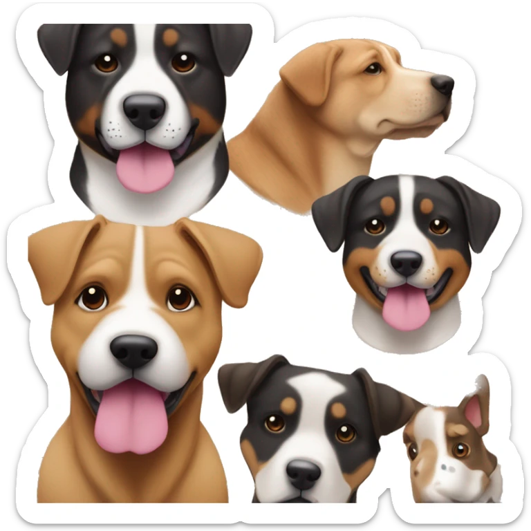Sharpei Mix with corgi and Rottweiler dark brown and light brown female dog￼￼ sticker