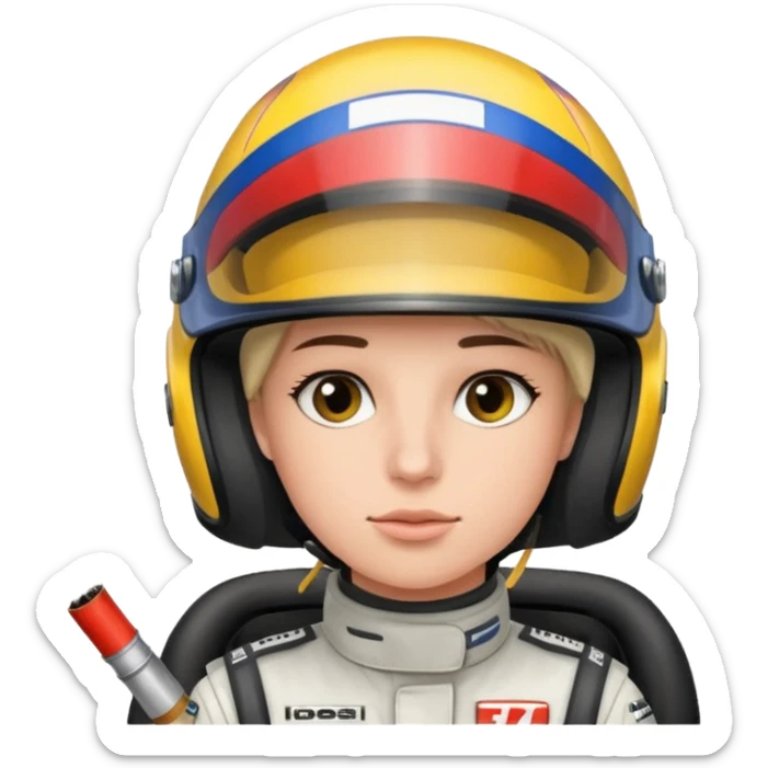 drifting car with tires smoke and a driver with a f1 helmet into the car sticker