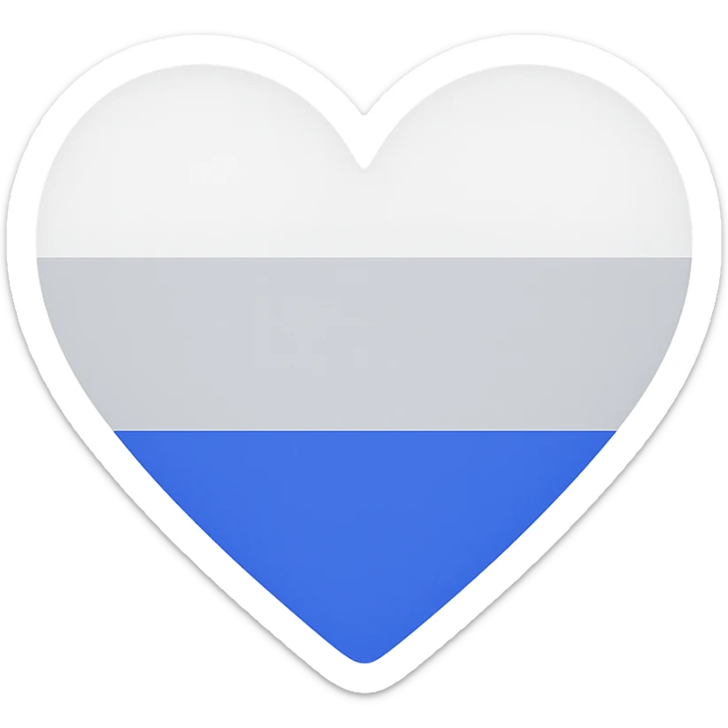 Heart painted in the colors of the Russian flag sticker