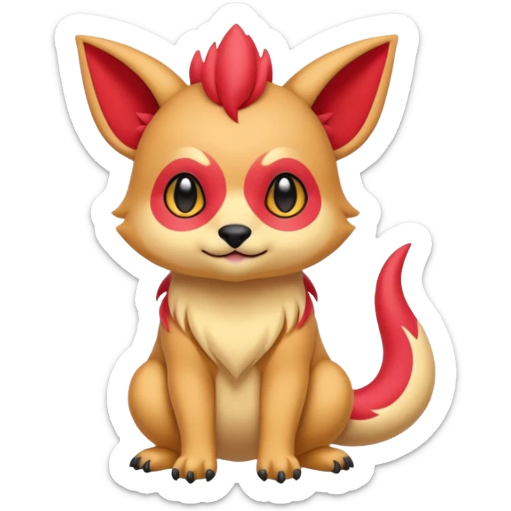 Cool cute edgy kawaii Quilava-animal-creature-hybrid full body sticker