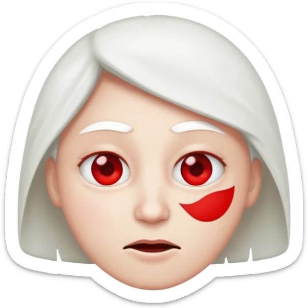Crea un emoji kn la vibra de un drogado haz la wuea k te pido ph wn oe la cara normal noma blanca kn los ojos rojos y k estén hachicados igual k los chinos  sticker