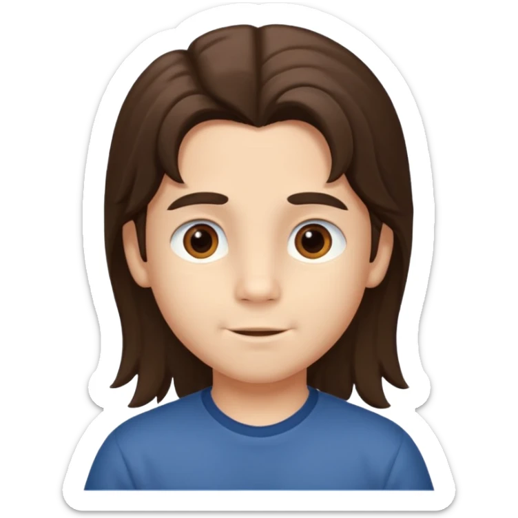 QUIERO QUE ME HAGAS A UN NIÑO DE 6 AÑOS, TIENE LA MELENITA UN POCO LARGA, LA CARITA ESTRECHA Y MOFLETES MUY BONITOS, OJOS MARRONES Y IEL CLARA sticker