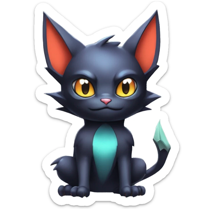 Cool Cute Edgy Chibi Bat-Cat-Noivern-Noibat-Litten-Pokémon-Fakémon-hybrid sticker