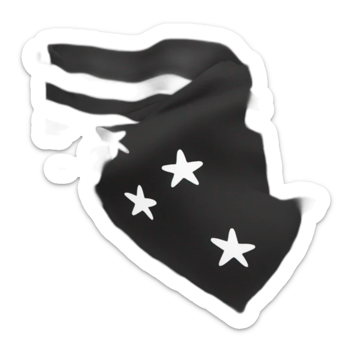 drapeau à bandes noir et blanche avec l'emblème breton dans le coin supérieur gauche sticker
