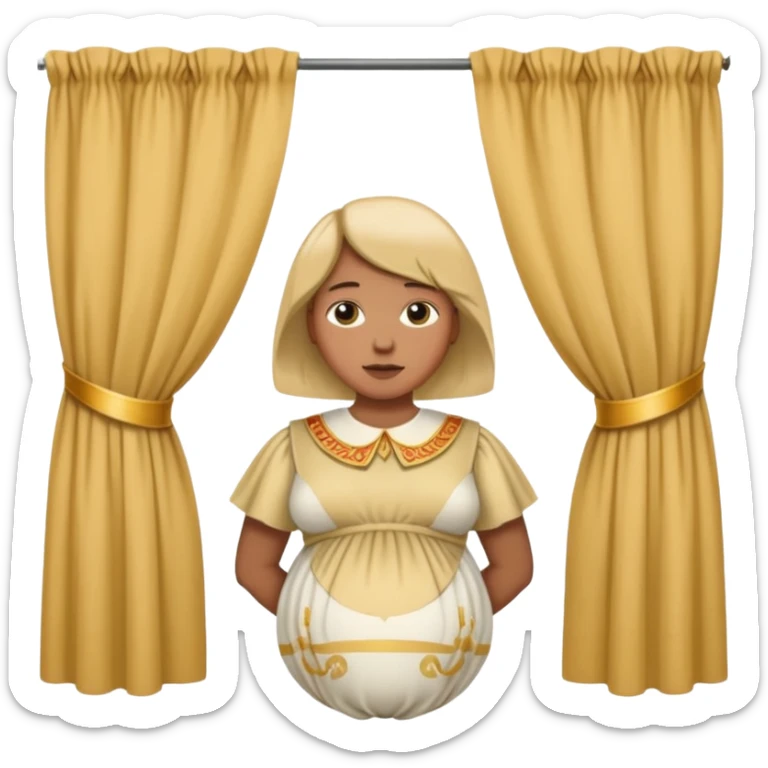 🫃 but with parted middle hair (curtains)  pregnant and in a roman collar  sticker