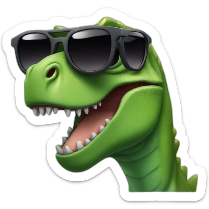 dinosaur with shades sticker