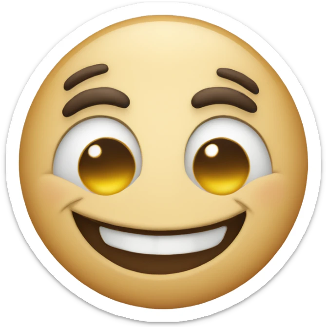Regular smiling emoji, but add dirty and maybe a scuff or two. To show that the smiling emoji has been through some stuff  sticker