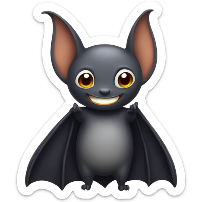 Smiling bat sticker