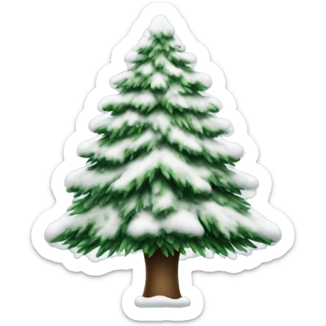 Christmas tree with snow  sticker