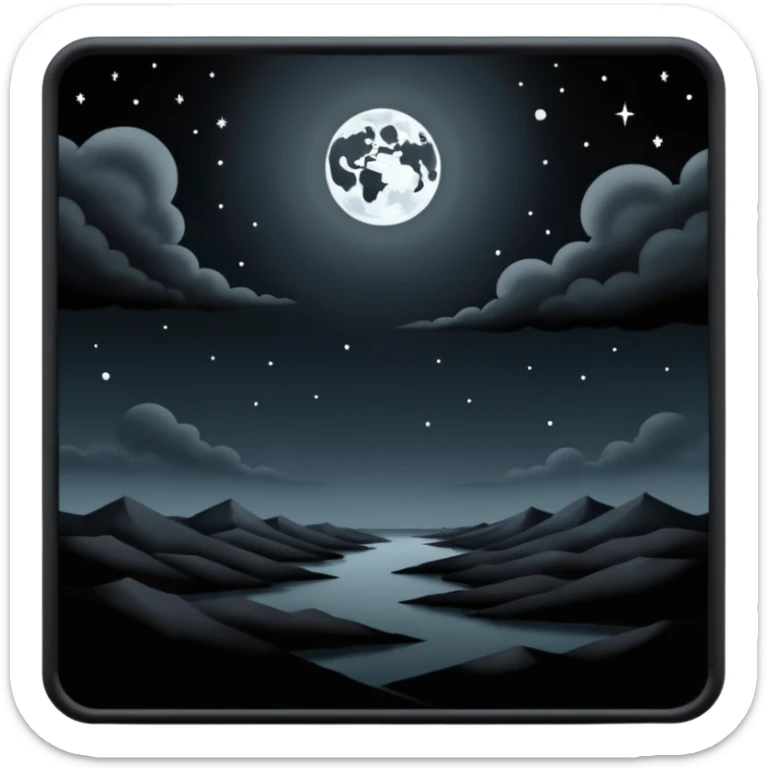 dark and eerie scene, the entire world covered in darkness. The sky is deep black with no stars or light, no moon, no glow just total void and silence. The atmosphere feels ominous and unsettling, as if darkness has swallowed everything. No characters, no visible light sources sticker