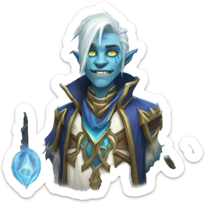 world of warcraft frost mage undead male sticker