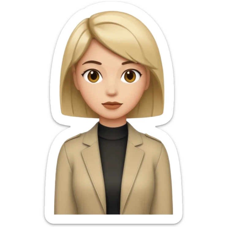 a face of a woman with a good haircut and good outfit sticker