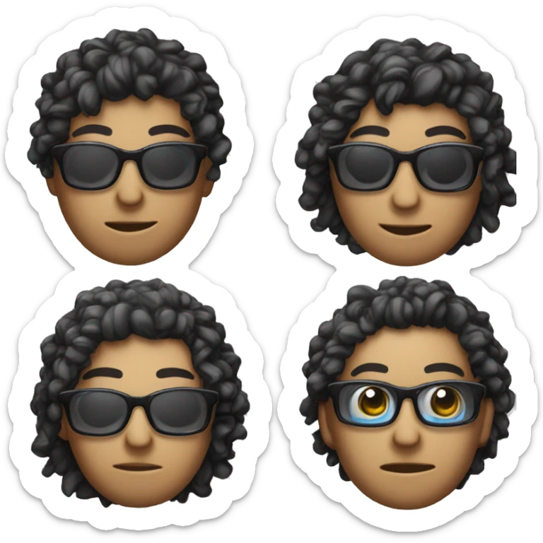 Crie um emoji gamer para minhas lives na twitch, cabelo preto de oculos com visual hacker cor do corpo branca sticker