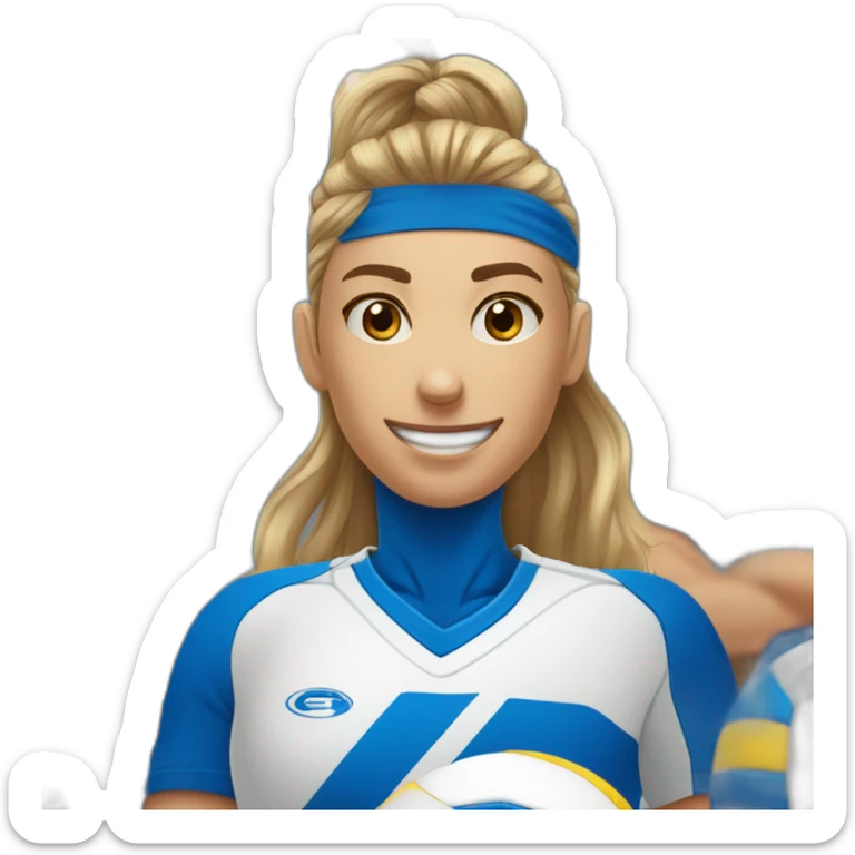 Joueur de volley ball avec les cheveux blod les yeux bleu sticker