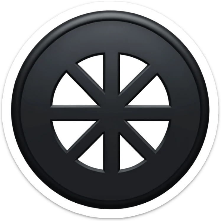 bir siyah içi boş yuvarlak içinede siyah bir artı ama artının o uçları yuvarlağı içinden azıcık çıksın sticker