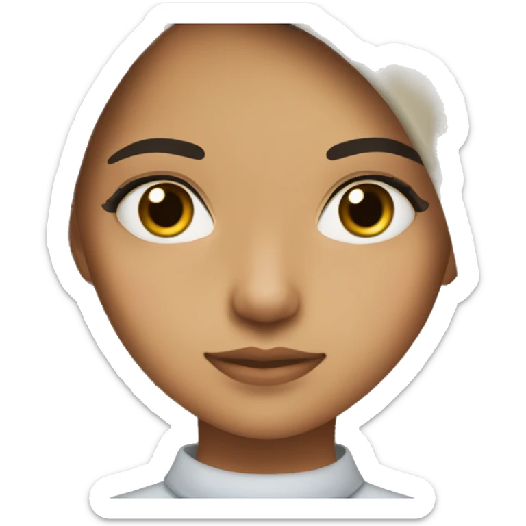 14 year old girl with olive skin,black hair,brown eyes and long eyelashes sticker