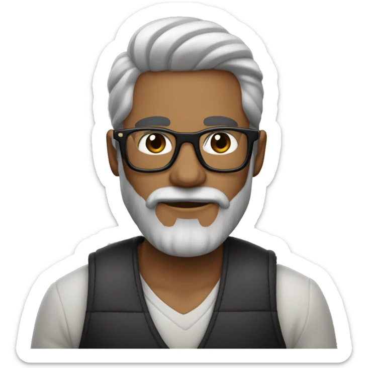 Chico moreno, pelo corto,de barba y gafas negras abrazado con una chica baja, blanca y pelo café claro sticker