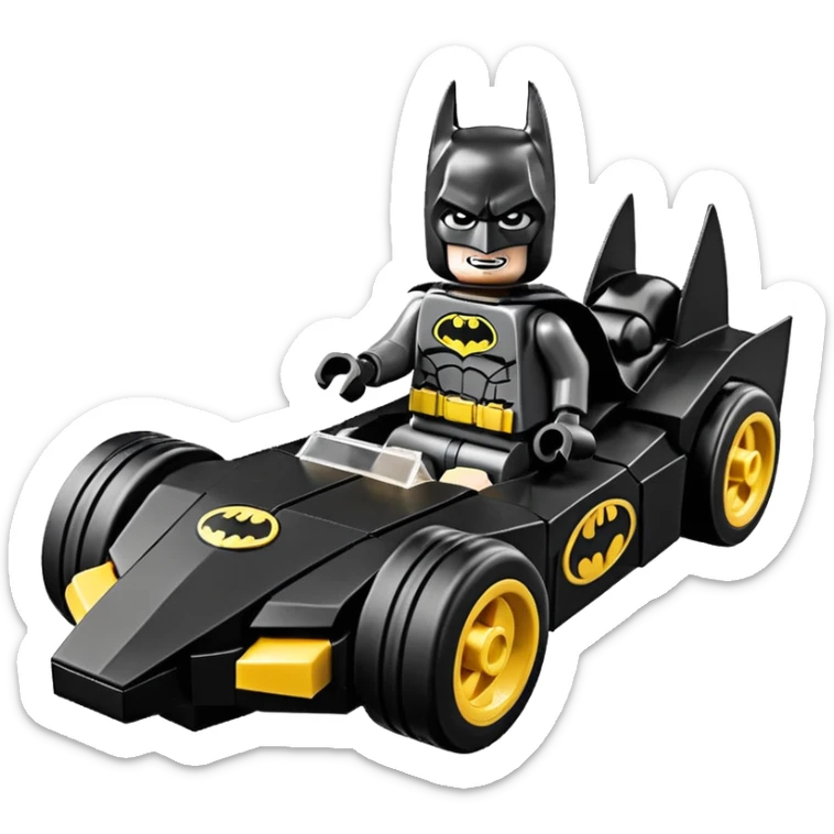 scale racing sexy muscular Batman’s masculine midnight-colored tight outfit 1970’s tv style dark knight stealthy accurate sporty safe plush deluxe Lego off-road pursuit drifting F1 car lexus (black hair,reclining and relaxed torso and shoulders back against seat) rally sticker