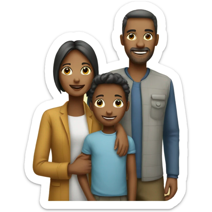 a family with a child who wants to live in their own home sticker