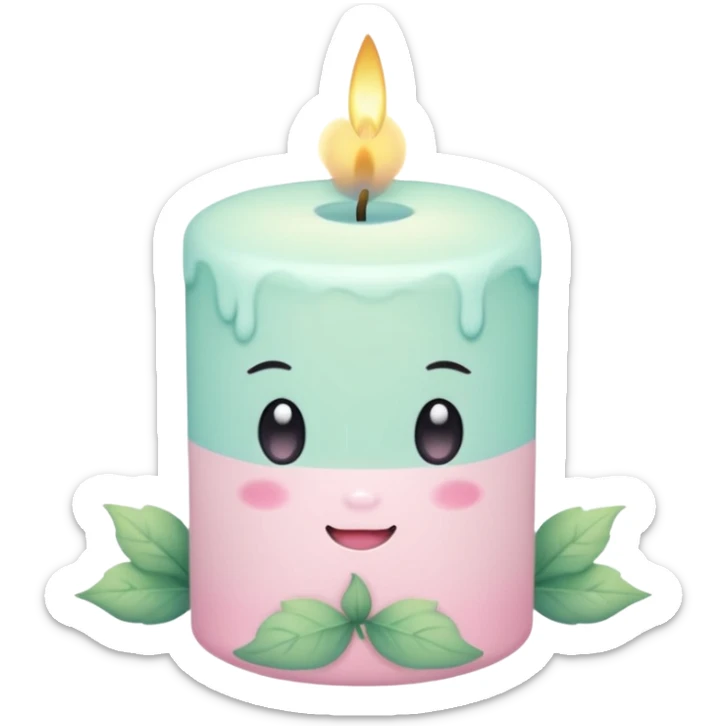 Cute kawaii gorgeous pretty pastel beautiful fairycore-cottagecore detailed high quality trending aesthetic decoration a candle sticker