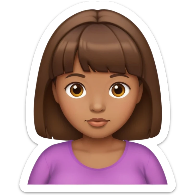 brown hair pregnant woman with bang brown skin sticker