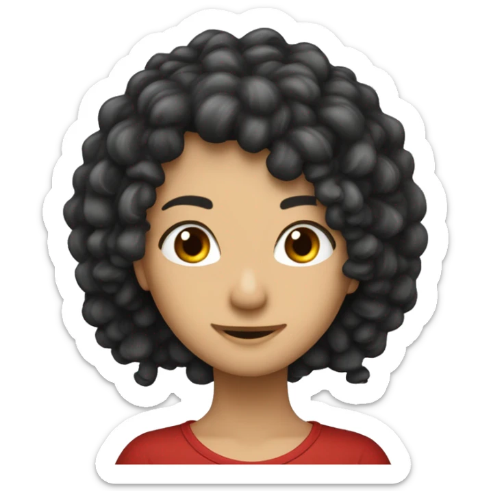 cabelo muito muito muito muito longo e liso muito liso pele bege claro com um peixe vermelho e um coelho preto sticker