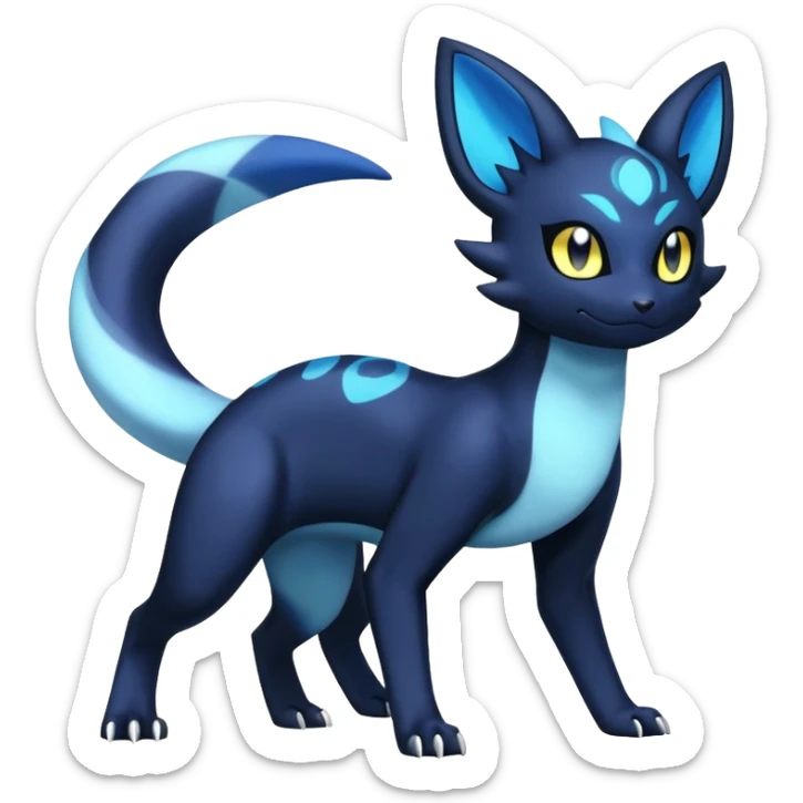 Nebulae Salandit-Meowstic-Umbreon-Fakémon-hybrid-creature (full body)  sticker