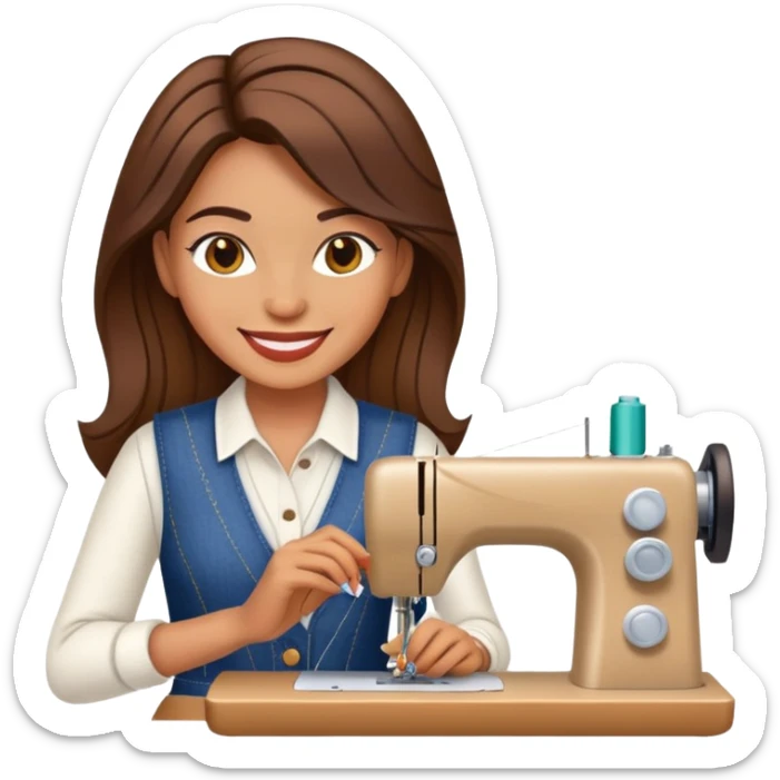 female fashion designer, sewing fashion clothing sticker