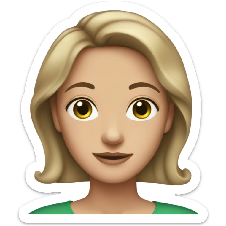30 year old white woman brown hair green eyes sticker