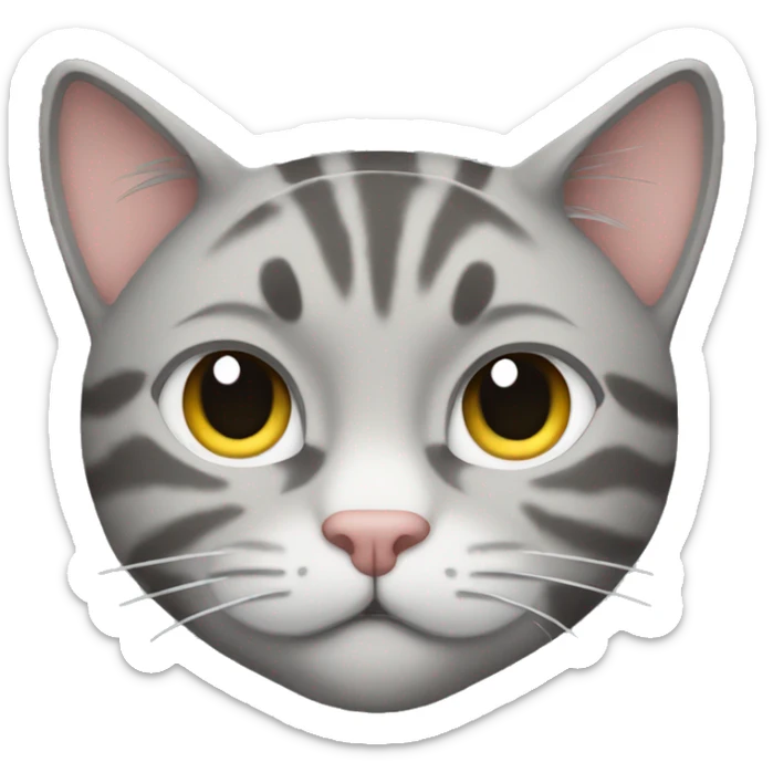 Sleepy grey tabby cat  sticker