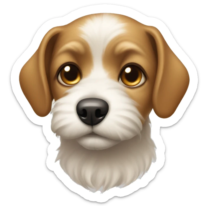 malteese dog face, with a spot on the top of the nose a little crossed eyed sticker