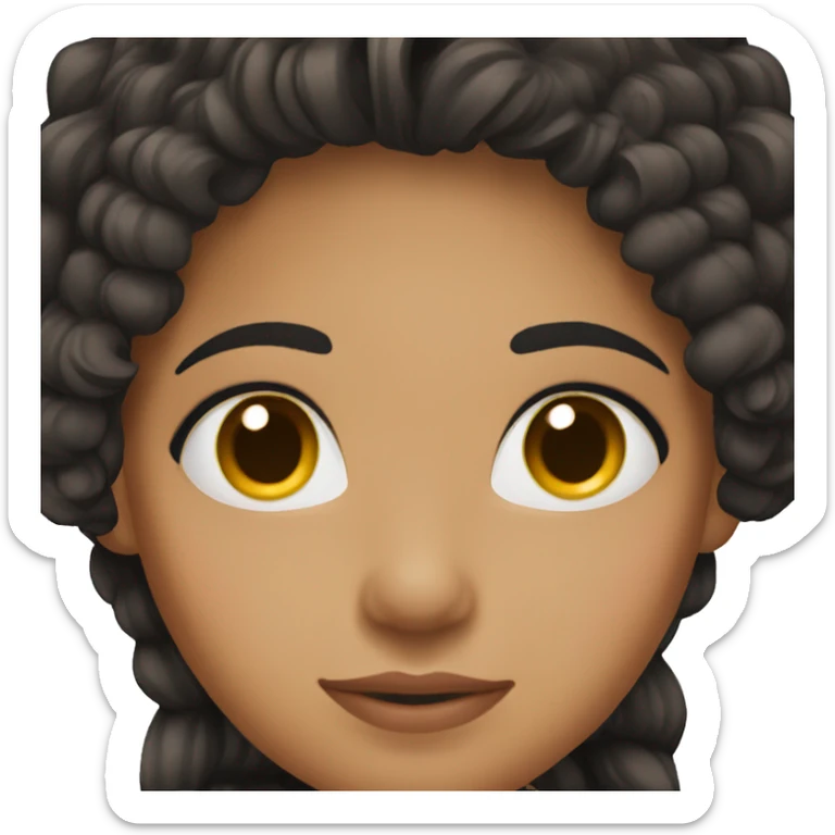 beautiful hispanic girl, long hair, black hair, brown eyes sticker