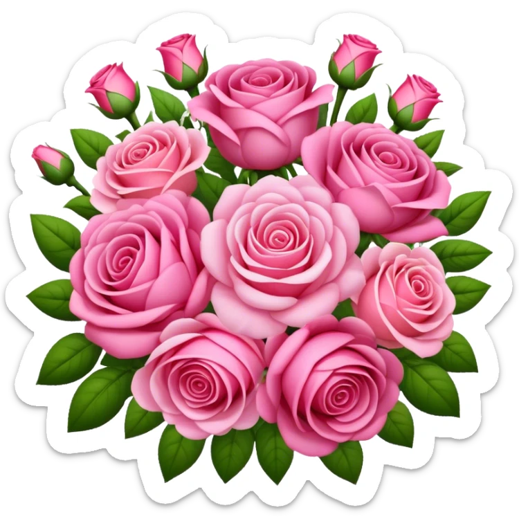 Huge pink flower bouquet with different flowers and pink tones and roses sticker