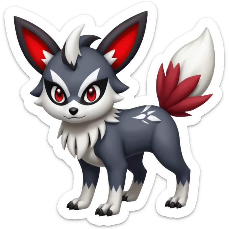 Meloetta-Absol-Zangoose-Obstagoon-Pokémon-Fakémon-fusion-hybrid-creature sticker