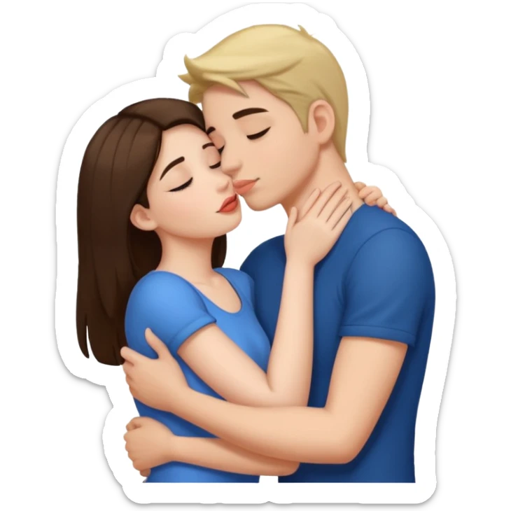 Girl kissing her boyfriend while her arms around her neck and his hands on her ass sticker