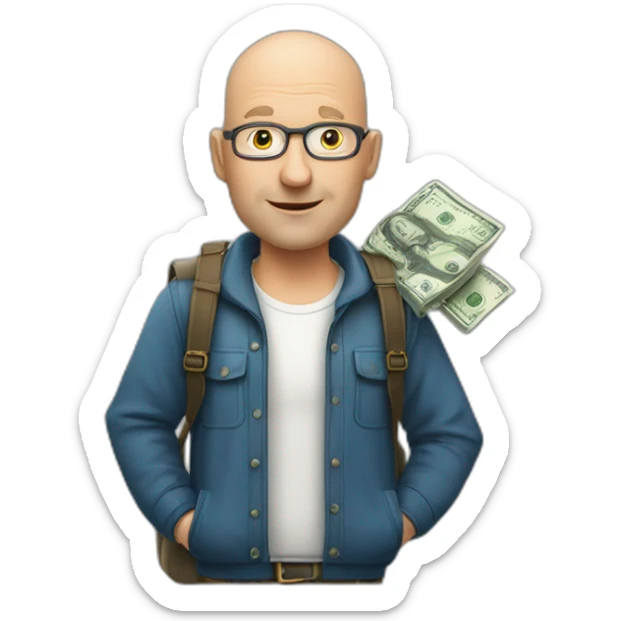 middle-aged-balding-swedish-man-carrying-a-bag-of-money-with-dollar-signs-on-it sticker