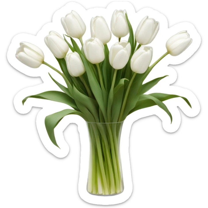 white tulip bouquet  sticker