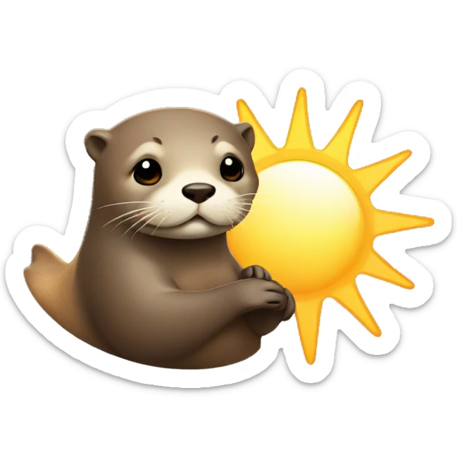 Otter with a sun sticker